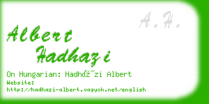 albert hadhazi business card